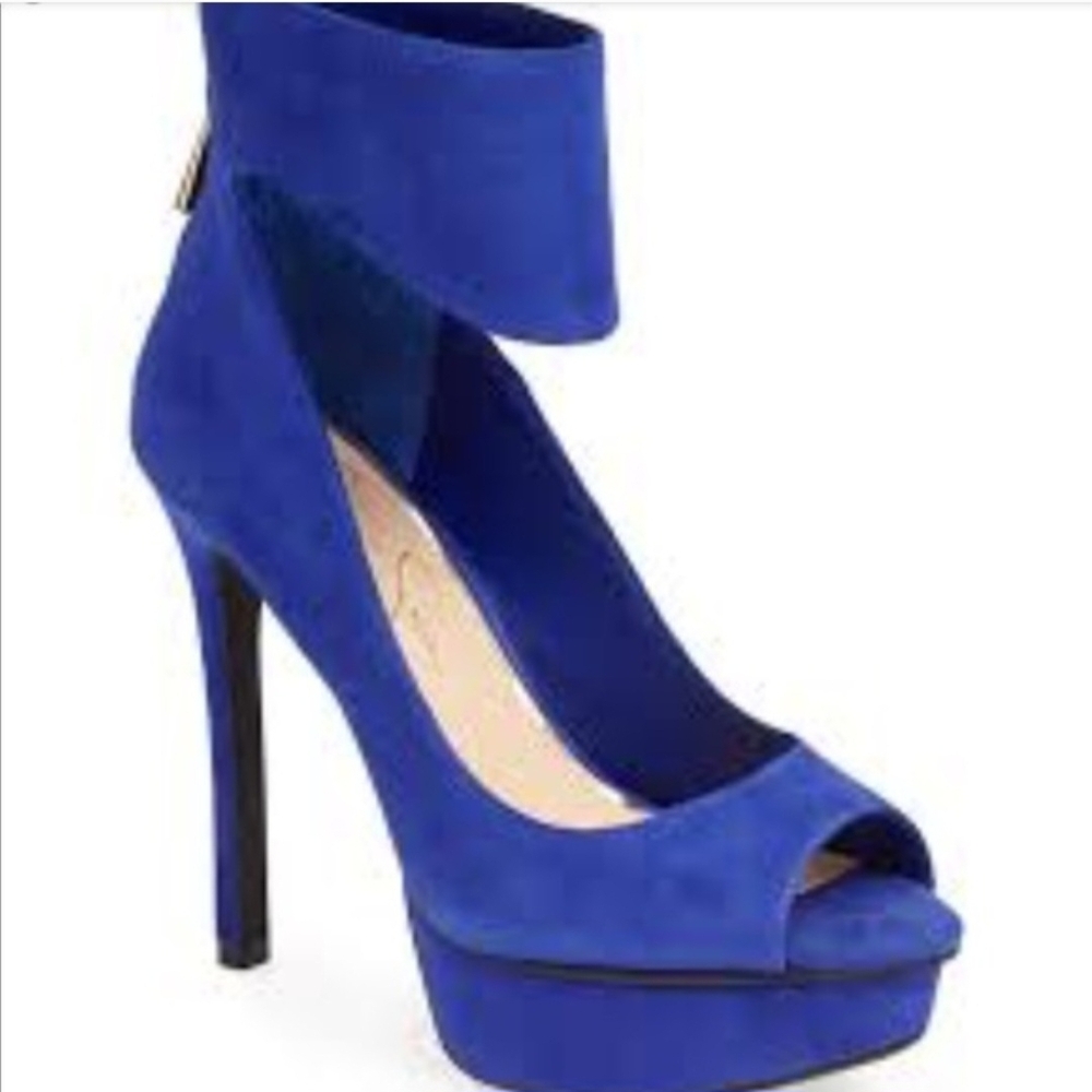 Jessica Simpson Royal Blue Peep Toe Heels